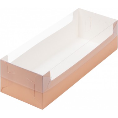 Коробка под рулет 300*110*80 мм ЗОЛОТО с пластиковой крышкой.