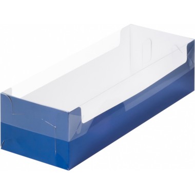 Коробка под рулет 300*110*80 мм с пластиковой крышкой, синяя.