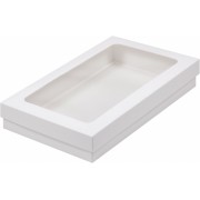 Коробка 250*150*40 мм для клубники в шоколаде, (белая) с окном.