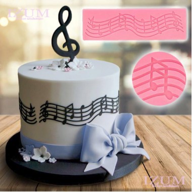 Коврик для айсинга 20*6,1*0,3 см "НОТЫ"