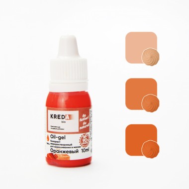 Oil-gel 01 оранжевый, колорант жирорастворимый KREDA Bio, 10 мл. Oil-gel 01 оранжевый, колорант жирорастворимый KREDA Bio, 10 мл.