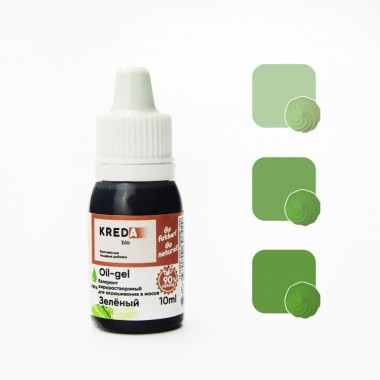 Oil-gel 01 зелёный, колорант жирорастворимый KREDA Bio, 10 мл.