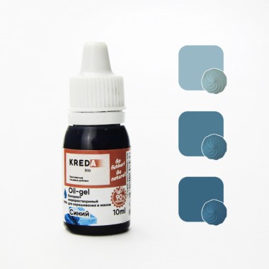Oil-gel 01 синий, колорант жирорастворимый KREDA Bio, 10 мл. Oil-gel 01 синий, колорант жирорастворимый KREDA Bio, 10 мл.