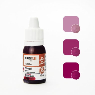 Oil-gel 01 розовый, колорант жирорастворимый для окрашивания (10мл) KREDA Bio.
