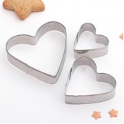 Набор форм для вырезания печенья "Сердечко", 3 шт 1018113