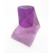 Лента со стразами для декора, высотой 12 см, фиолетовая, 1 м.