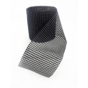 Лента со стразами для декора, высотой 12 см, чёрная, 1 м.