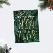 Открытка-комплимент Happy New Year ель, 8 × 6 см