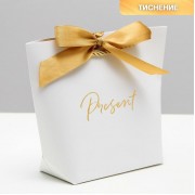 Пакет подарочный Present, белый 21 х 17 х 7 см