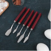 Набор лопаток кондитерских, 5 шт, цвет коричневый (мастихины).