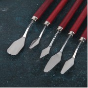 Набор лопаток кондитерских, 5 шт, цвет коричневый (мастихины).