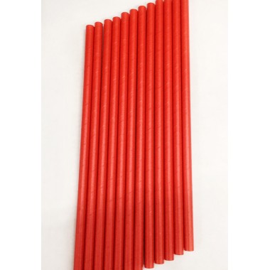 Трубочка бумажная, d=7 мм, красная, 1 шт.