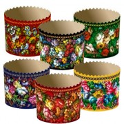 Форма бумажная для кулича "ЖОСТОВО"110*85 мм, 100 шт.