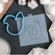 Форма для печенья и трафарет "Пасхальный Петушок", 11*9,5 см.