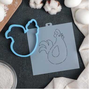 Форма для печенья и трафарет "Пасхальный Петушок", 11*9,5 см.