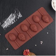 Форма для шоколада «Пасхальный кролик», 3*4,7 см, 6 ячеек, с палочками 6 шт