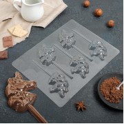 Форма для шоколада «Единорог», 5 ячеек, 24×18,5×1 см.