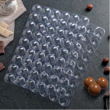 Форма для шоколада из 2-ух частей «Конфеты», 31,5×21 см, 54 ячейки (3×1,5 см).