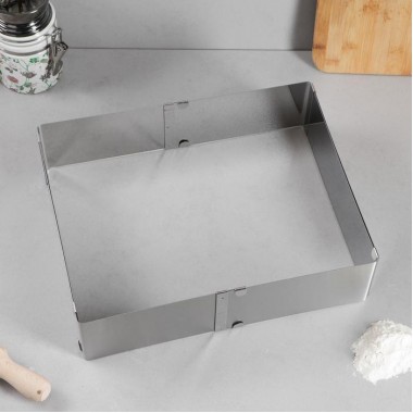 Форма раздвижная для выпечки "Прямоугольная", H-6,5 см, 18х32 - 26х50