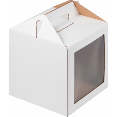 Коробка 200*200*200 мм под пряничный домик (кулич), белая (гофрокартон).