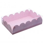 Коробочка 20*30*8 см СЕРАЯ с прозрачной крышкой " Тебе на радость" .