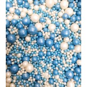 Рисовое драже в кондитерской глазури «Жемчуг», бело-голубой микс, №110, 50 г