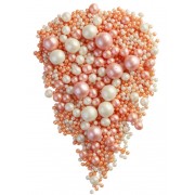 Драже зерновое взорванные зёрна риса "Жемчуг персик/серебро", 50 г №137
