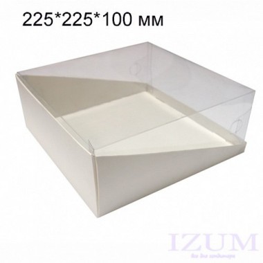 Презентабельная коробочка с прозрачной крышкой 225*225*100 мм. Презентабельная коробочка с прозрачной крышкой 225*225*100 мм.