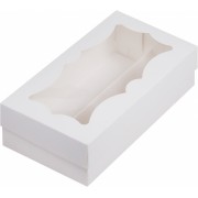 Коробка 210*110*55 мм белая с фигурным окошком.