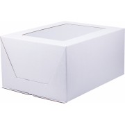 Коробка для торта 300*400*200 мм белая с окном гофрокартон