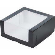 Коробочка под зефир Чёрная 200*200*70 мм, 1 шт