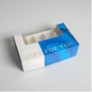 Коробка для эклеров с вкладышами - " For you", 25,2 х 15 х 7 см.