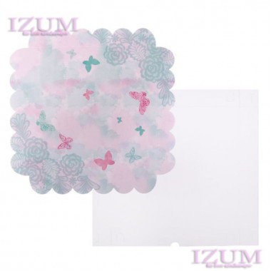 Коробочка 21*21*3 см для печенья "Наслаждайся моментом" с прозрачной крышкой.