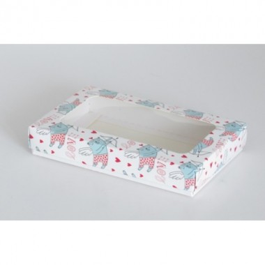 Коробка на 2 печенье, пряник 18*11*3 см "Купидон"