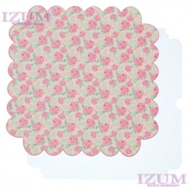 Коробочка для печенья 21*21*3 см."Радостного дня!" с прозрачной крышкой.
