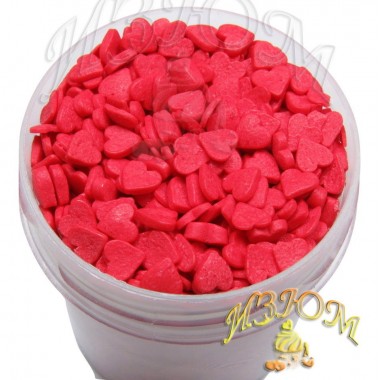 Посыпка кондитерская "Сердечки красные" мини, 50 г.