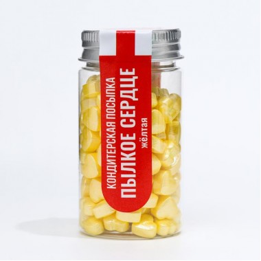 Кондитерская посыпка «Пылкое сердце», жёлтая, 50 г, 6961361 Кондитерская посыпка «Пылкое сердце», жёлтая, 50 г, 6961361