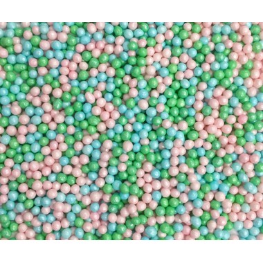 Посыпка "Шарики гол/роз/зелёные перламутровые, 2 мм, 50 г.