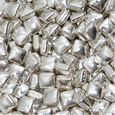 Кондитерская посыпка «Квадрат» серебро, 50 г, КондиМир, Китай.