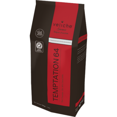 Темный шоколад (кувертюра) Tempation 64% Veliche, 100 г.