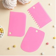 Набор шпателей кондитерских, 11,5×8 см, 11,2×6,5 см, 10×7 см, 3 предмета, цвет МИКС