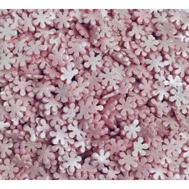 Посыпка сахарная "Снежинка" перламутровая  розовая, 50 г.