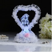 Фигурка для торта с подсветкой "Сердце с молодоженами", 11,5х11,5х15 см