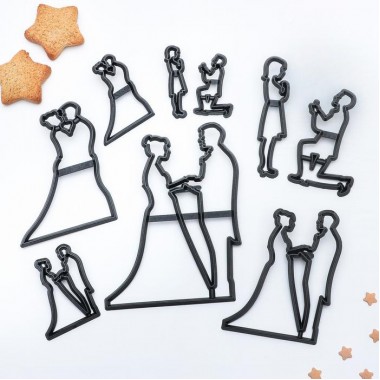 Набор печатей для теста и марципана «История любви», 9 шт