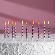 Свечи в торт "Спираль", 10 шт, средние, 7 см, розовый металлик, 2919673.