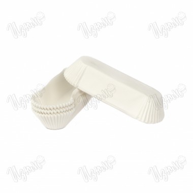 Тарталетки овал, белые 28*110*26 мм, 45-50 шт