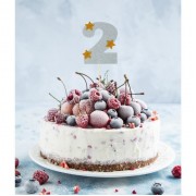 Топпер для торта " 2", серебро.