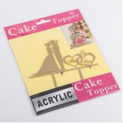 Топпер на торт 12*12 см, цвет золото, пара.