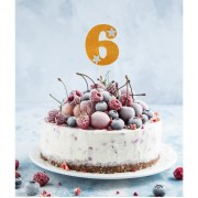 Топпер для торта "6", золотой.