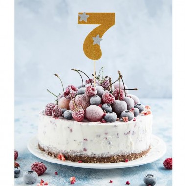 Топпер для торта " 7", золотой.